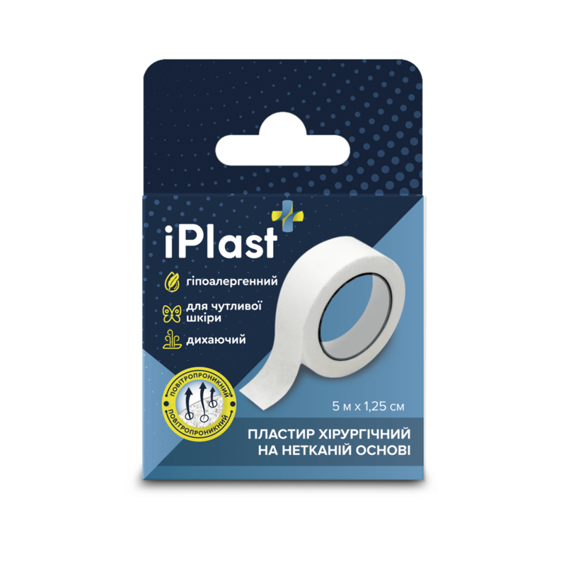 Пластир iPlast хірургічний неткан.осн. 5 м х 1,25 см